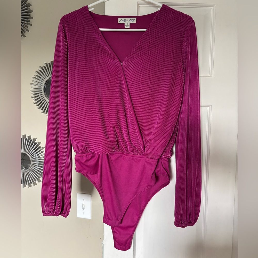 Rich amethyst ribbed bodysuit